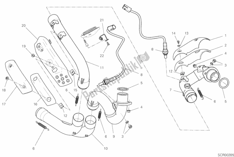 All parts for the Exhausrt Pipe Assy of the Ducati Scrambler Full Throttle 803 2019